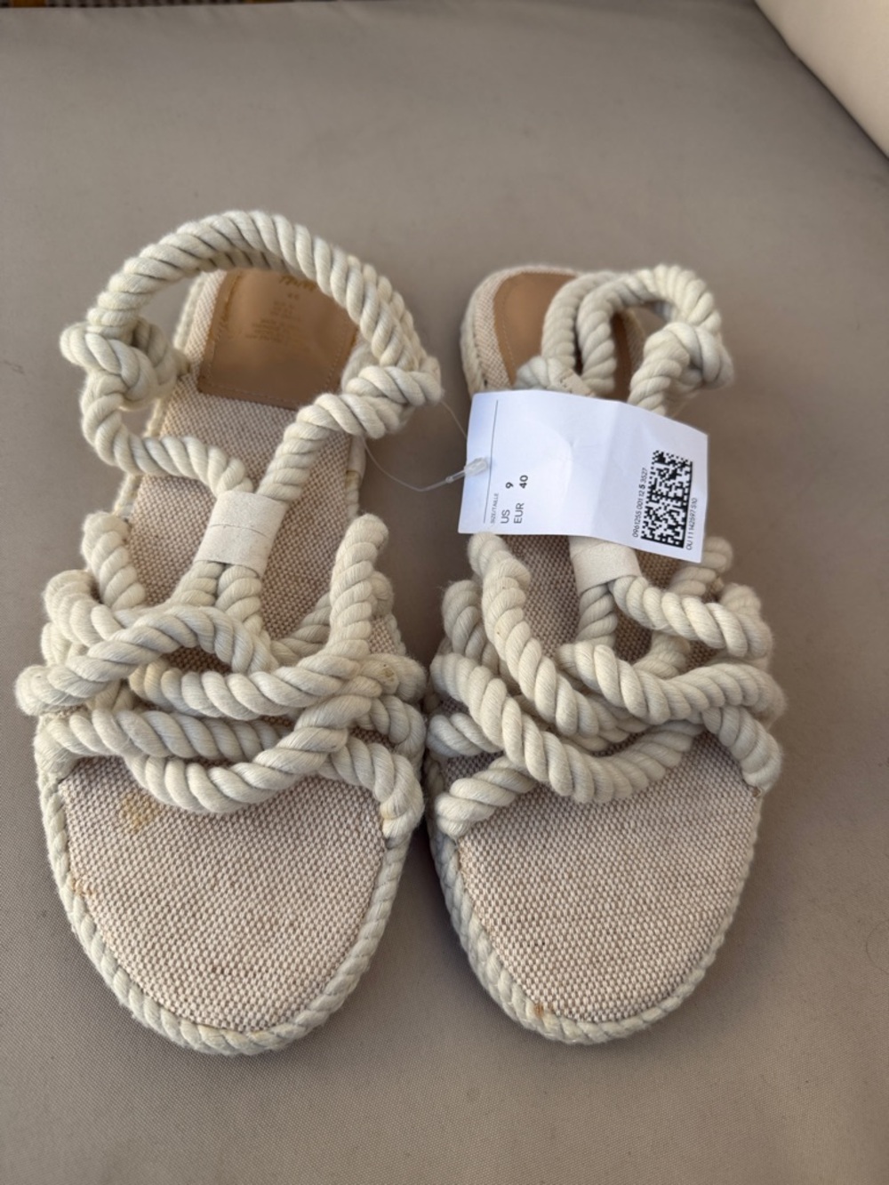 Women’s Rope-Style Sandals in Natural Cream